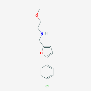molecular formula C14H16ClNO2 B499537 N-{[5-(4-chlorophenyl)furan-2-yl]methyl}-2-methoxyethanamine 