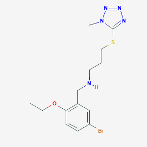 molecular formula C14H20BrN5OS B499595 N-(5-bromo-2-ethoxybenzyl)-3-[(1-methyl-1H-tetrazol-5-yl)sulfanyl]propan-1-amine 
