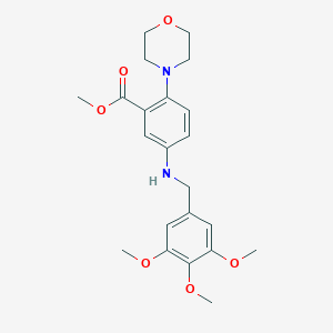 molecular formula C22H28N2O6 B499610 Methyl 2-(4-morpholinyl)-5-[(3,4,5-trimethoxybenzyl)amino]benzoate CAS No. 767347-29-5
