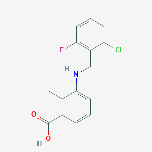 molecular formula C15H13ClFNO2 B499614 3-[(2-Chloro-6-fluorobenzyl)amino]-2-methylbenzoic acid 