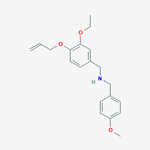 molecular formula C20H25NO3 B499660 N-[4-(allyloxy)-3-ethoxybenzyl]-N-(4-methoxybenzyl)amine 
