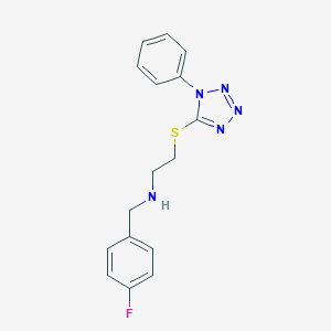 molecular formula C16H16FN5S B499668 N-(4-fluorobenzyl)-2-[(1-phenyl-1H-tetrazol-5-yl)sulfanyl]ethanamine 