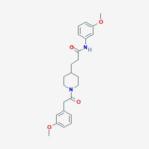 molecular formula C24H30N2O4 B4996757 N-(3-methoxyphenyl)-3-{1-[(3-methoxyphenyl)acetyl]-4-piperidinyl}propanamide 