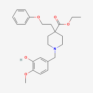 molecular formula C24H31NO5 B4996770 ethyl 1-(3-hydroxy-4-methoxybenzyl)-4-(2-phenoxyethyl)-4-piperidinecarboxylate 