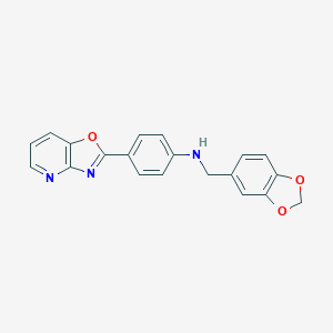 molecular formula C20H15N3O3 B499678 N-(1,3-benzodioxol-5-ylmethyl)-4-([1,3]oxazolo[4,5-b]pyridin-2-yl)aniline CAS No. 879070-50-5