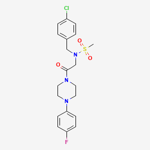 molecular formula C20H23ClFN3O3S B4996798 N-[(4-CHLOROPHENYL)METHYL]-N-{2-[4-(4-FLUOROPHENYL)PIPERAZIN-1-YL]-2-OXOETHYL}METHANESULFONAMIDE 
