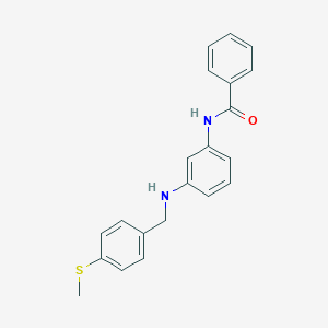 molecular formula C21H20N2OS B499683 N-(3-{[4-(methylsulfanyl)benzyl]amino}phenyl)benzamide 