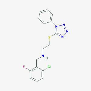 molecular formula C16H15ClFN5S B499692 N-(2-chloro-6-fluorobenzyl)-2-[(1-phenyl-1H-tetrazol-5-yl)sulfanyl]ethanamine 