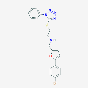 molecular formula C20H18BrN5OS B499695 N-{[5-(4-bromophenyl)furan-2-yl]methyl}-2-[(1-phenyl-1H-tetrazol-5-yl)sulfanyl]ethanamine 