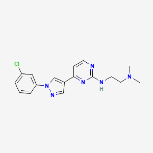molecular formula C17H19ClN6 B4996980 N-[4-[1-(3-chlorophenyl)pyrazol-4-yl]pyrimidin-2-yl]-N',N'-dimethylethane-1,2-diamine 