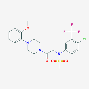 molecular formula C21H23ClF3N3O4S B4997038 N-[4-chloro-3-(trifluoromethyl)phenyl]-N-{2-[4-(2-methoxyphenyl)-1-piperazinyl]-2-oxoethyl}methanesulfonamide 