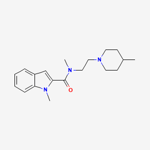 molecular formula C19H27N3O B4997069 N,1-dimethyl-N-[2-(4-methyl-1-piperidinyl)ethyl]-1H-indole-2-carboxamide trifluoroacetate 