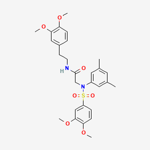 molecular formula C28H34N2O7S B4997086 N-[2-(3,4-dimethoxyphenyl)ethyl]-N~2~-[(3,4-dimethoxyphenyl)sulfonyl]-N~2~-(3,5-dimethylphenyl)glycinamide 