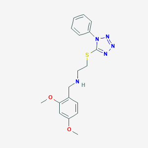 molecular formula C18H21N5O2S B499710 N-(2,4-dimethoxybenzyl)-2-[(1-phenyl-1H-tetrazol-5-yl)sulfanyl]ethanamine 