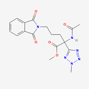 molecular formula C18H20N6O5 B4997124 methyl N-acetyl-5-(1,3-dioxo-1,3-dihydro-2H-isoindol-2-yl)-2-(2-methyl-2H-tetrazol-5-yl)norvalinate 