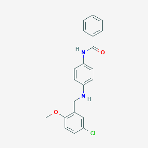 molecular formula C21H19ClN2O2 B499713 N-{4-[(5-chloro-2-methoxybenzyl)amino]phenyl}benzamide 