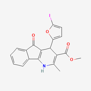 molecular formula C19H14INO4 B4997168 METHYL 4-(5-IODOFURAN-2-YL)-2-METHYL-5-OXO-1H,4H,5H-INDENO[1,2-B]PYRIDINE-3-CARBOXYLATE 