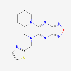 molecular formula C14H17N7OS B4997376 N-methyl-6-(1-piperidinyl)-N-(1,3-thiazol-2-ylmethyl)[1,2,5]oxadiazolo[3,4-b]pyrazin-5-amine 