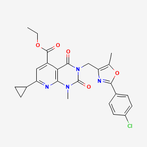molecular formula C25H23ClN4O5 B4997410 ETHYL 3-{[2-(4-CHLOROPHENYL)-5-METHYL-1,3-OXAZOL-4-YL]METHYL}-7-CYCLOPROPYL-1-METHYL-2,4-DIOXO-1H,2H,3H,4H-PYRIDO[2,3-D]PYRIMIDINE-5-CARBOXYLATE 