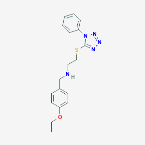 molecular formula C18H21N5OS B499747 N-(4-ethoxybenzyl)-2-[(1-phenyl-1H-tetrazol-5-yl)sulfanyl]ethanamine 