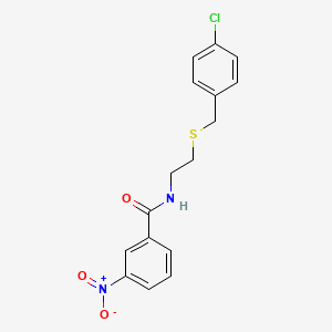molecular formula C16H15ClN2O3S B4997486 N-{2-[(4-chlorobenzyl)thio]ethyl}-3-nitrobenzamide 