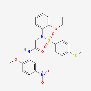 molecular formula C24H25N3O7S2 B4997492 N~2~-(2-ethoxyphenyl)-N~1~-(2-methoxy-5-nitrophenyl)-N~2~-{[4-(methylthio)phenyl]sulfonyl}glycinamide 
