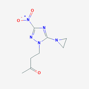 molecular formula C8H11N5O3 B049975 5-(1-Aziridinyl)-3-nitro-1-(3-oxo-1-butyl)-1,2,4-triazole CAS No. 118648-66-1