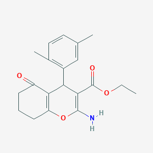molecular formula C20H23NO4 B4997549 Ethyl 2-amino-4-(2,5-dimethylphenyl)-5-oxo-4,6,7,8-tetrahydrochromene-3-carboxylate CAS No. 5538-46-5