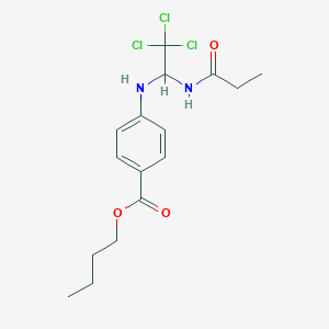 molecular formula C16H21Cl3N2O3 B4997613 butyl 4-{[2,2,2-trichloro-1-(propionylamino)ethyl]amino}benzoate 