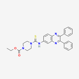 molecular formula C28H27N5O2S B4997615 Ethyl 4-[(2,3-diphenylquinoxalin-6-yl)carbamothioyl]piperazine-1-carboxylate 