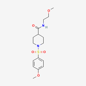 molecular formula C16H24N2O5S B4997624 N-(2-methoxyethyl)-1-(4-methoxyphenyl)sulfonylpiperidine-4-carboxamide 