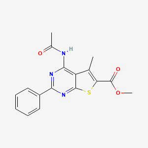 molecular formula C17H15N3O3S B4997632 methyl 4-(acetylamino)-5-methyl-2-phenylthieno[2,3-d]pyrimidine-6-carboxylate 