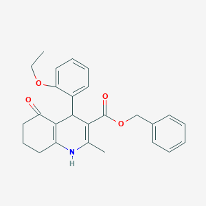 molecular formula C26H27NO4 B4997650 Benzyl 4-(2-ethoxyphenyl)-2-methyl-5-oxo-1,4,5,6,7,8-hexahydroquinoline-3-carboxylate 