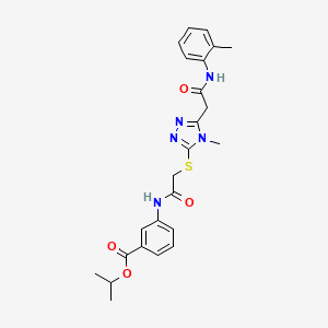 molecular formula C24H27N5O4S B4997665 propan-2-yl 3-({[(4-methyl-5-{2-[(2-methylphenyl)amino]-2-oxoethyl}-4H-1,2,4-triazol-3-yl)sulfanyl]acetyl}amino)benzoate 