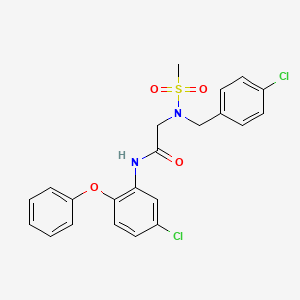 molecular formula C22H20Cl2N2O4S B4997683 N-(5-CHLORO-2-PHENOXYPHENYL)-2-{N-[(4-CHLOROPHENYL)METHYL]METHANESULFONAMIDO}ACETAMIDE 