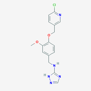 molecular formula C16H16ClN5O2 B499770 N-{4-[(6-chloropyridin-3-yl)methoxy]-3-methoxybenzyl}-1H-1,2,4-triazol-3-amine 