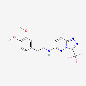 molecular formula C16H16F3N5O2 B4997701 N-[2-(3,4-dimethoxyphenyl)ethyl]-3-(trifluoromethyl)[1,2,4]triazolo[4,3-b]pyridazin-6-amine 
