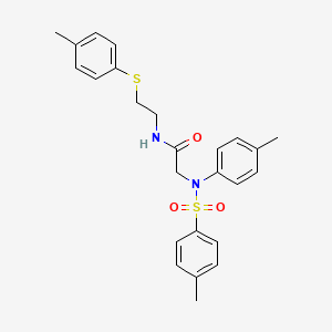 molecular formula C25H28N2O3S2 B4997729 N~2~-(4-methylphenyl)-N~2~-[(4-methylphenyl)sulfonyl]-N~1~-{2-[(4-methylphenyl)thio]ethyl}glycinamide 