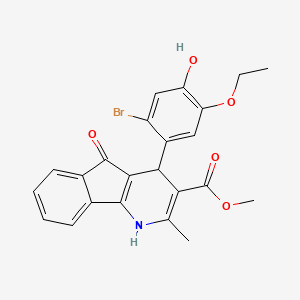 molecular formula C23H20BrNO5 B4997757 METHYL 4-(2-BROMO-5-ETHOXY-4-HYDROXYPHENYL)-2-METHYL-5-OXO-1H,4H,5H-INDENO[1,2-B]PYRIDINE-3-CARBOXYLATE 