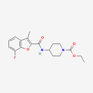 molecular formula C18H21FN2O4 B4997786 ethyl 4-{[(7-fluoro-3-methyl-1-benzofuran-2-yl)carbonyl]amino}-1-piperidinecarboxylate 