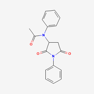 molecular formula C18H16N2O3 B4997827 N-(2,5-dioxo-1-phenylpyrrolidin-3-yl)-N-phenylacetamide 