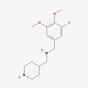 molecular formula C15H23ClN2O2 B499785 1-(3-chloro-4,5-dimethoxyphenyl)-N-(piperidin-4-ylmethyl)methanamine 