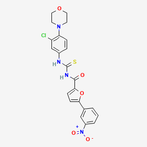 molecular formula C22H19ClN4O5S B4997915 N-({[3-chloro-4-(4-morpholinyl)phenyl]amino}carbonothioyl)-5-(3-nitrophenyl)-2-furamide 