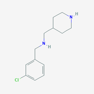 molecular formula C13H19ClN2 B499796 N-(3-chlorobenzyl)-N-(4-piperidylmethyl)amine 