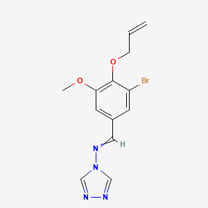 molecular formula C13H13BrN4O2 B4998097 N-[4-(allyloxy)-3-bromo-5-methoxybenzylidene]-4H-1,2,4-triazol-4-amine 