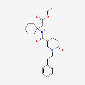 molecular formula C24H34N2O4 B4998121 ethyl [1-({[6-oxo-1-(2-phenylethyl)-3-piperidinyl]carbonyl}amino)cyclohexyl]acetate 
