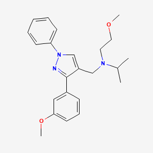 molecular formula C23H29N3O2 B4998198 N-(2-methoxyethyl)-N-{[3-(3-methoxyphenyl)-1-phenyl-1H-pyrazol-4-yl]methyl}-2-propanamine 