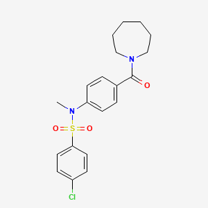 molecular formula C20H23ClN2O3S B4998207 N-[4-(1-azepanylcarbonyl)phenyl]-4-chloro-N-methylbenzenesulfonamide 