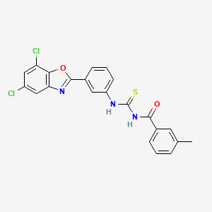 molecular formula C22H15Cl2N3O2S B4998235 N-{[3-(5,7-dichloro-1,3-benzoxazol-2-yl)phenyl]carbamothioyl}-3-methylbenzamide 