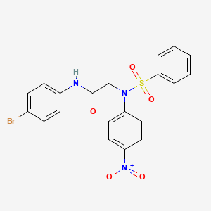 molecular formula C20H16BrN3O5S B4998289 N~1~-(4-bromophenyl)-N~2~-(4-nitrophenyl)-N~2~-(phenylsulfonyl)glycinamide 